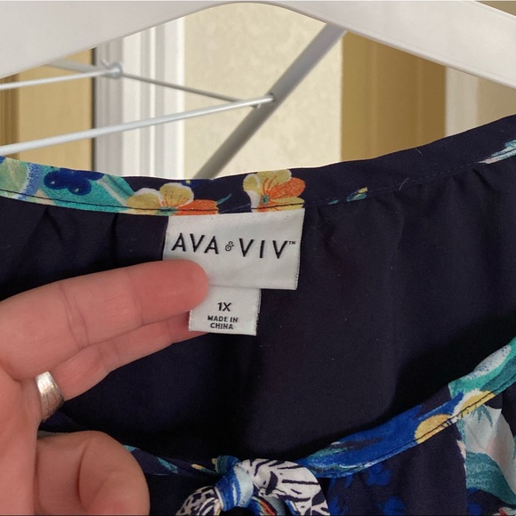 Navy Floral Dress - Picture 3 of 3